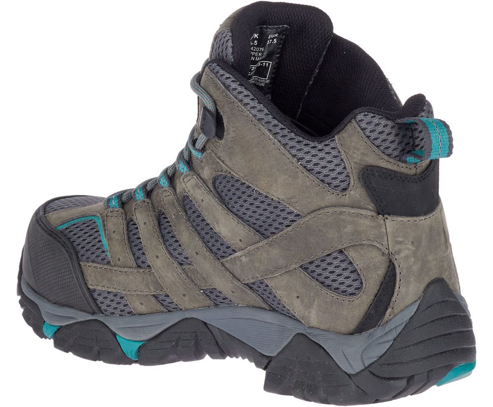 Kozaki Merrell Damskie Brązowe - Moab Vertex Mid Waterproof Comp Toe Work - 182956-KYV